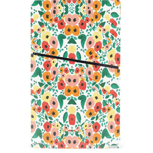 Bouffants and Broken Hearts Geometric Flowers PS5 Slim Digital Edition Console Skin