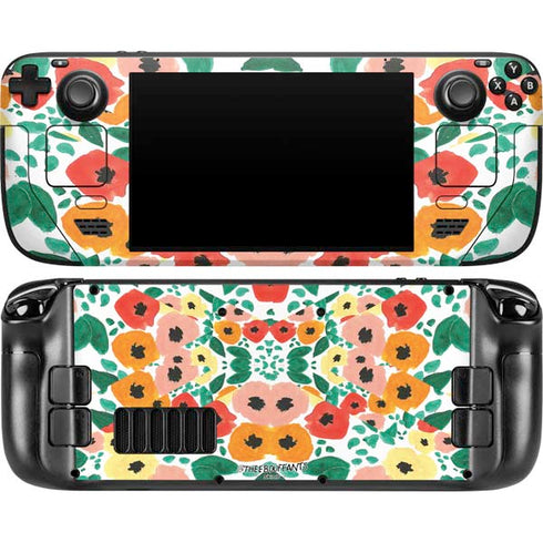 Bouffants and Broken Hearts Geometric Flowers Steam Deck Handheld Gaming Computer OLED Skin