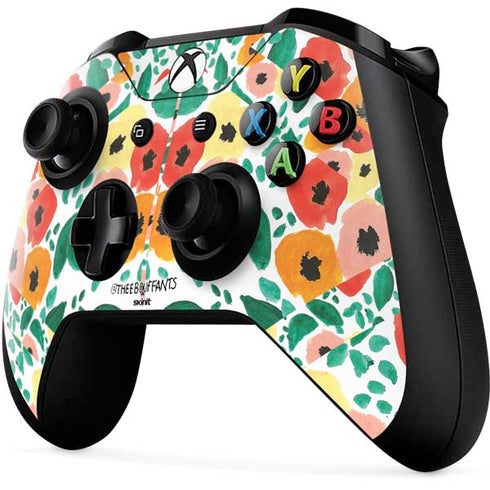 Bouffants and Broken Hearts Geometric Flowers Xbox One X Controller Skin