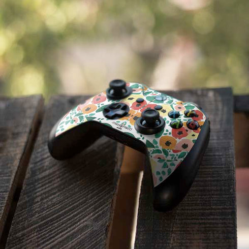 Bouffants and Broken Hearts Geometric Flowers Xbox One X Controller Skin
