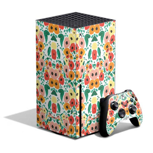 Bouffants and Broken Hearts Geometric Flowers Xbox Series X Bundle Skin