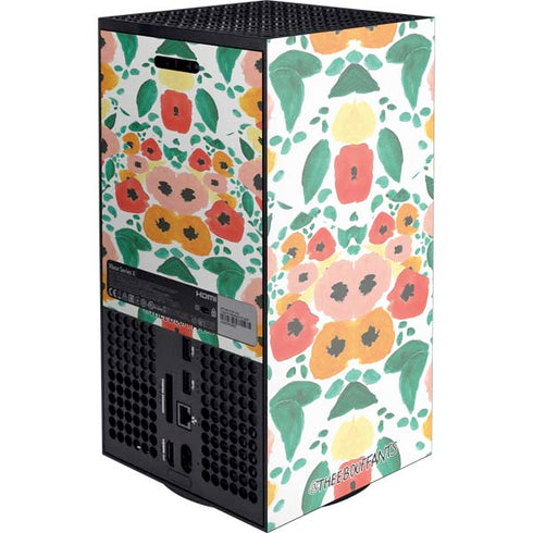 Bouffants and Broken Hearts Geometric Flowers XBox Series X Digital Edition Console Skin