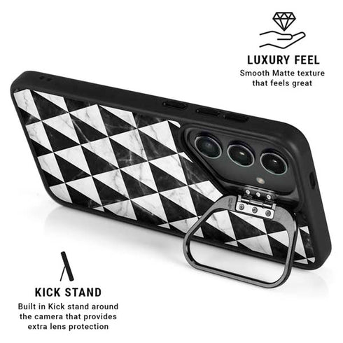 Geometric Marble Galaxy S25 Plus Kickstand Case
