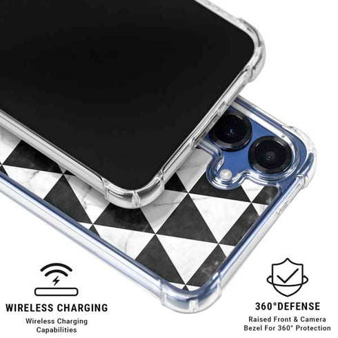 Geometric Marble Galaxy S25 Clear Case