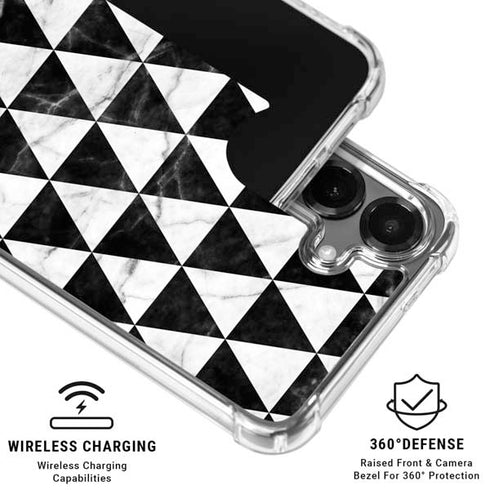 Geometric Marble Galaxy S26 Clear Case