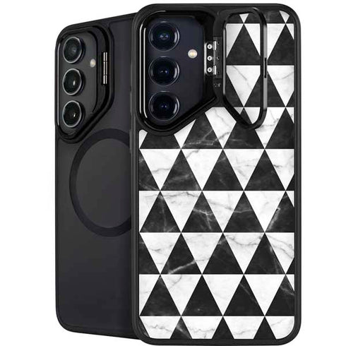 Geometric Marble Galaxy S26 Kickstand Case