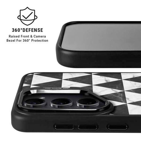 Geometric Marble Galaxy S26 Kickstand Case