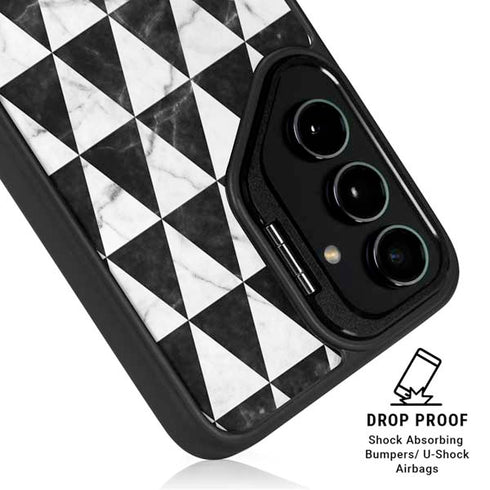 Geometric Marble Galaxy S26 Kickstand Case