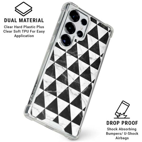 Geometric Marble Galaxy S26 Ultra Clear Case