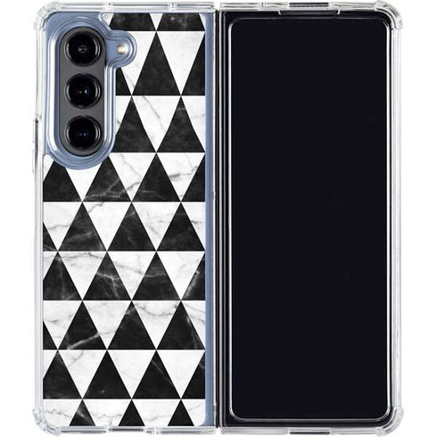 Geometric Marble Galaxy Z Fold5 5G Clear Case