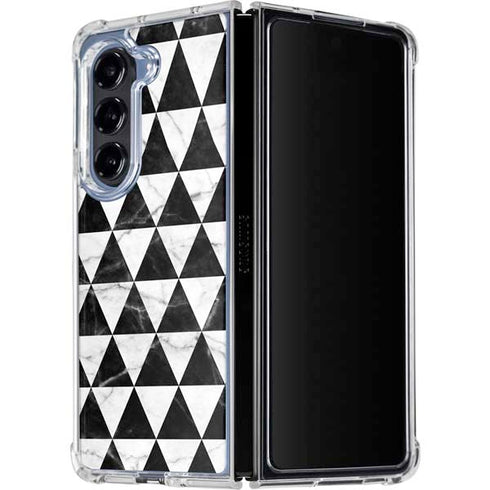 Geometric Marble Galaxy Z Fold5 5G Clear Case