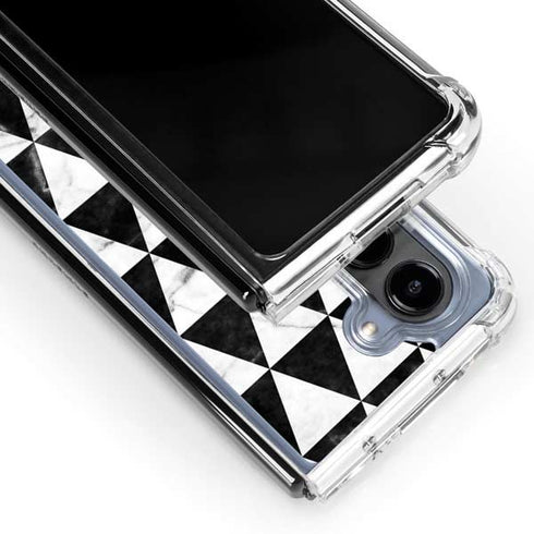 Geometric Marble Galaxy Z Fold5 5G Clear Case