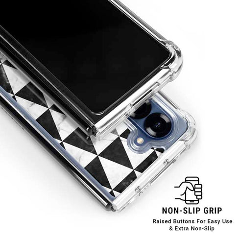 Geometric Marble Galaxy Z Fold6 Clear Case