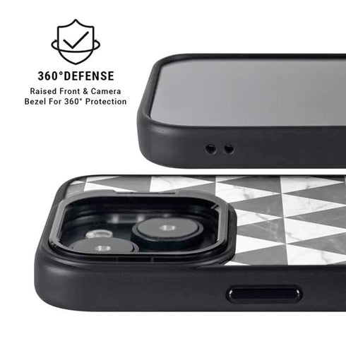 Geometric Marble iPhone 14 Kickstand Case