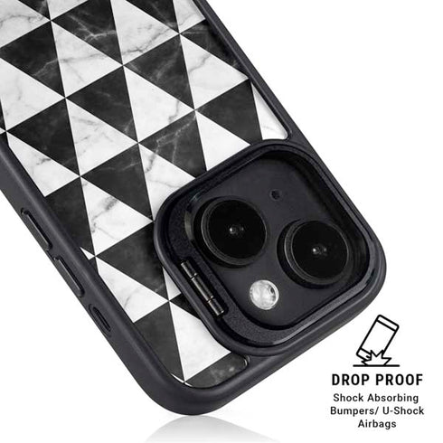 Geometric Marble iPhone 14 Kickstand Case