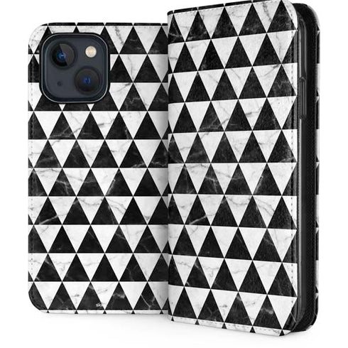 Geometric Marble iPhone 15 Plus Folio Case