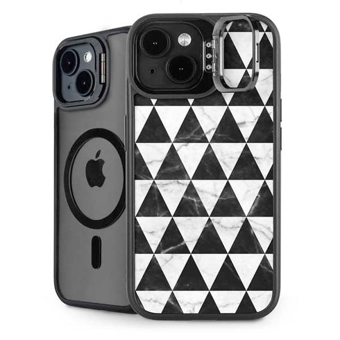 Geometric Marble iPhone 15 Plus Kickstand Case