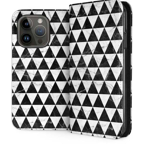 Geometric Marble iPhone 15 Pro Folio Case