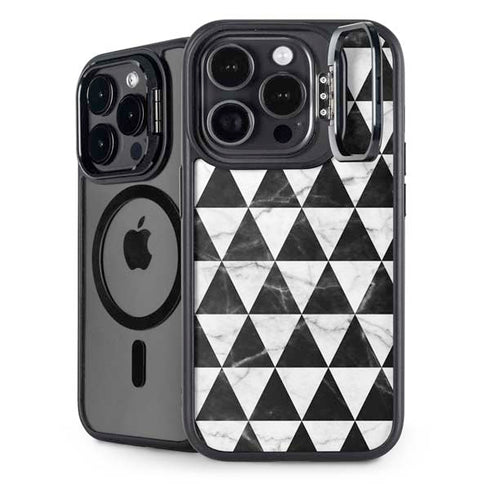 Geometric Marble iPhone 15 Pro Kickstand Case