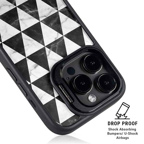 Geometric Marble iPhone 15 Pro Max Kickstand Case