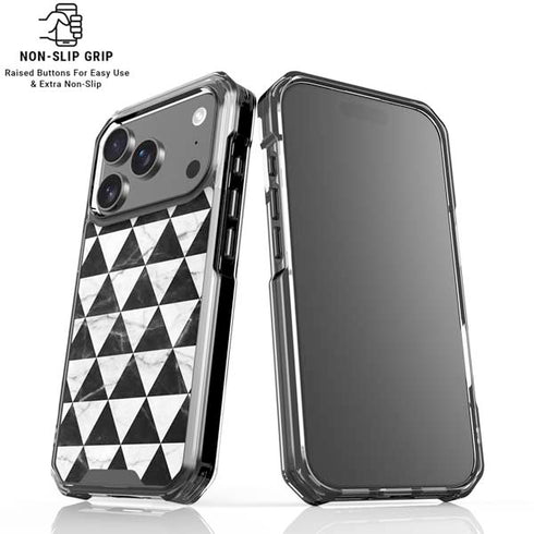 Geometric Marble iPhone 18 Pro Clear Case