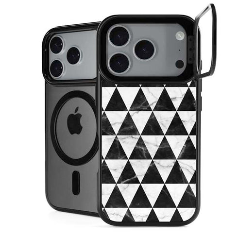 Geometric Marble iPhone 18 Pro Kickstand Case