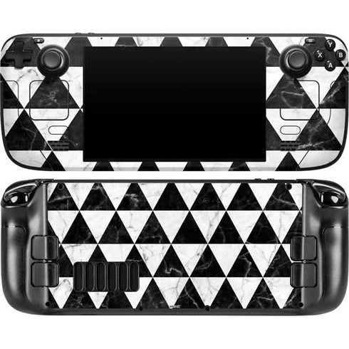 Geometric Marble Steam Deck Handheld Gaming Computer OLED Skin