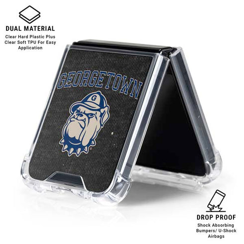 Georgetown University Hoyas Bulldog Galaxy Z Flip6 Clear Case