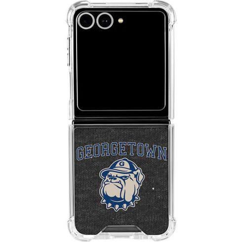 Georgetown University Hoyas Bulldog Galaxy Z Flip7 Clear Case