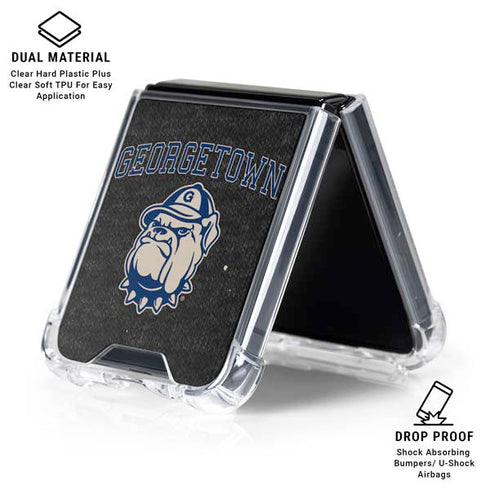 Georgetown University Hoyas Bulldog Galaxy Z Flip7 Clear Case