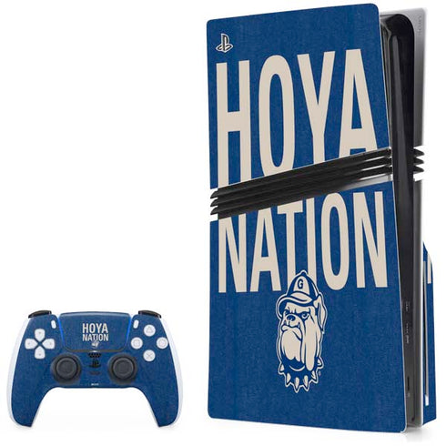 Georgetown University Hoyas Bulldog PS5 Pro Disk Bundle Skin
