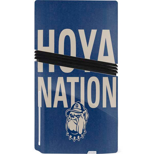Georgetown University Hoyas Bulldog PS5 Pro Disk Console Skin