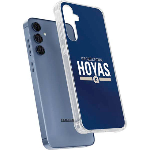 Georgetown University Hoyas Stripe Galaxy A55 5G Clear Case