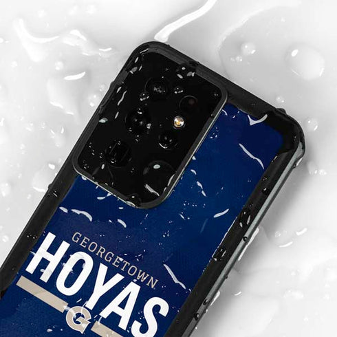 Georgetown University Hoyas Stripe Galaxy S24 Ultra Waterproof Case