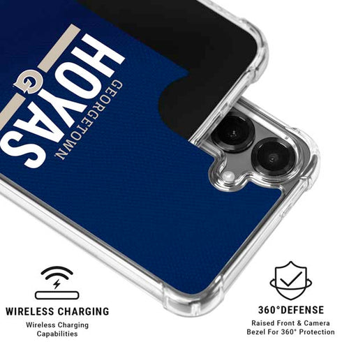 Georgetown University Hoyas Stripe Galaxy S26 Plus Clear Case