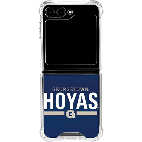 Georgetown University Hoyas Stripe Galaxy Z Flip6 Clear Case