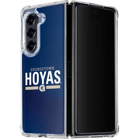 Georgetown University Hoyas Stripe Galaxy Z Fold5 5G Clear Case