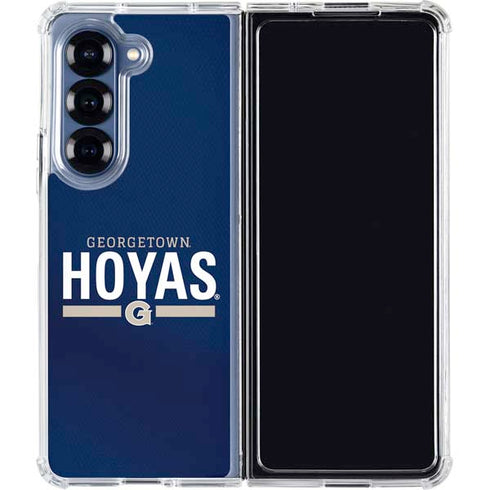 Georgetown University Hoyas Stripe Galaxy Z Fold6 Clear Case