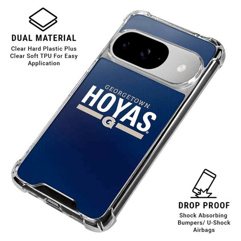 Georgetown University Hoyas Stripe Google Pixel 10 Clear Case