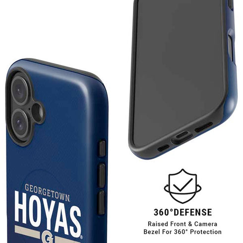 Georgetown University Hoyas Stripe iPhone 16 Plus Magsafe Impact Case