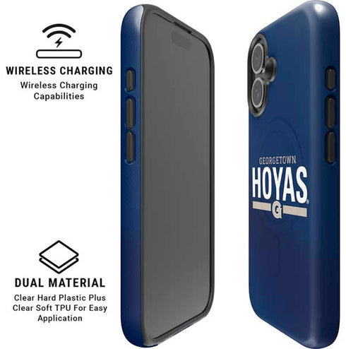 Georgetown University Hoyas Stripe iPhone 16 Plus Magsafe Impact Case