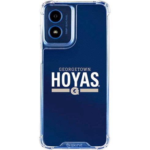 Georgetown University Hoyas Stripe Moto G Play 4G (2024) Clear Case