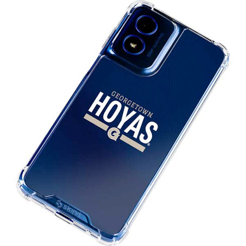Georgetown University Hoyas Stripe Moto G Play 4G (2024) Clear Case