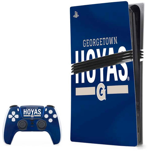 Georgetown University Hoyas Stripe PS5 Pro Bundle Skin