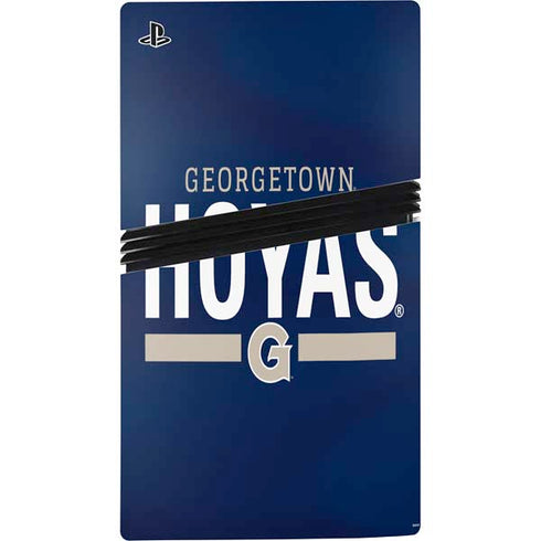 Georgetown University Hoyas Stripe PS5 Pro Disk Bundle Skin