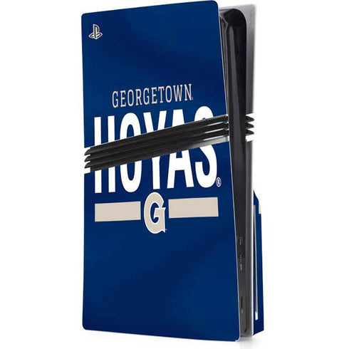 Georgetown University Hoyas Stripe PS5 Pro Disk Console Skin