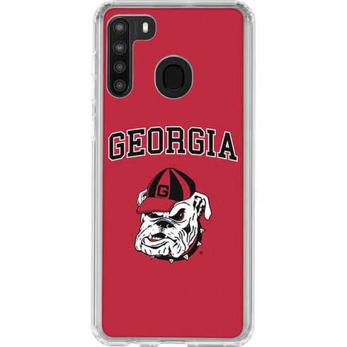University of Georgia Bulldogs Logo Galaxy A21 Clear Case