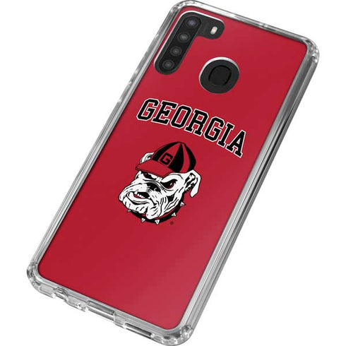 University of Georgia Bulldogs Logo Galaxy A21 Clear Case