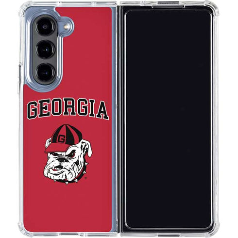 University of Georgia Bulldogs Logo Galaxy Z Fold5 5G Clear Case