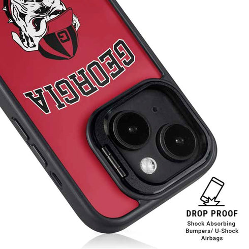 University of Georgia Bulldogs Logo iPhone 14 Kickstand Case